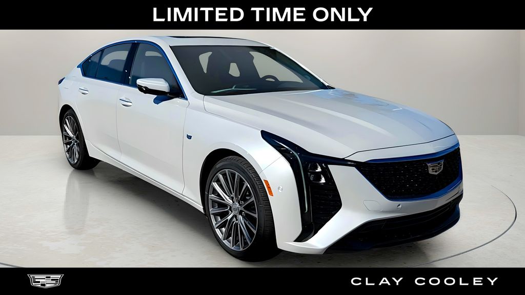 Crystal White Tricoat 2025 Cadillac CT5 Premium Luxury RWD Sedan Rear-Wheel Drive Automatic