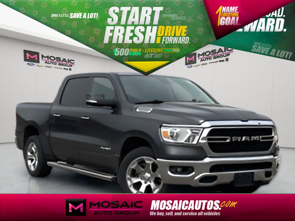 Gray (Granite Crystal Metallic Clearcoat) 2020 RAM 1500 Big Horn Crew Cab 4WD Pickup Truck Four-Wheel Drive 8-Speed Automatic