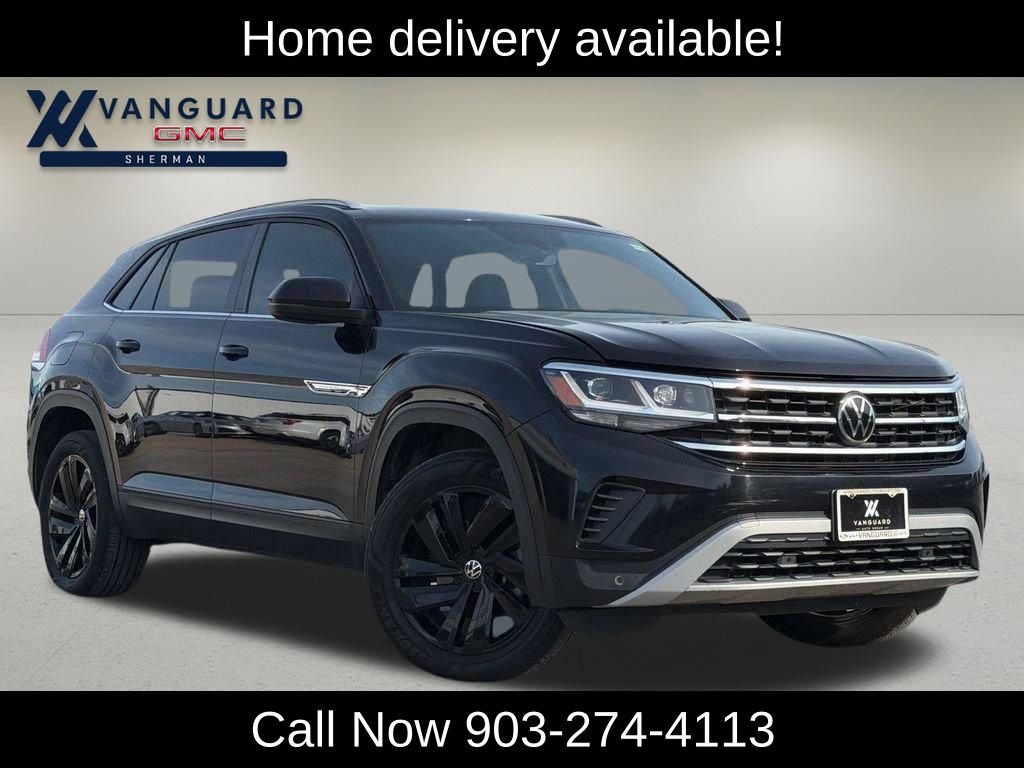 Deep Black 2021 Volkswagen Atlas Cross Sport V6 SE FWD with Technology SUV / Crossover Front-Wheel Drive 8-Speed Automatic