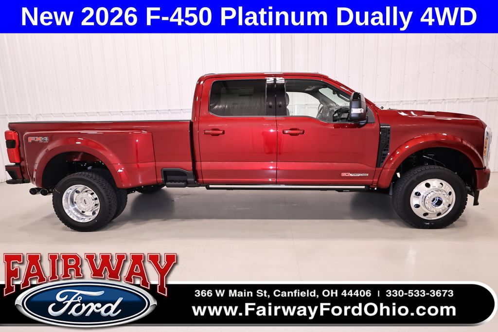 Ruby Red Metallic Tinted Clearcoat 2026 Ford F-450 Super Duty Pickup Truck Four-Wheel Drive Automatic