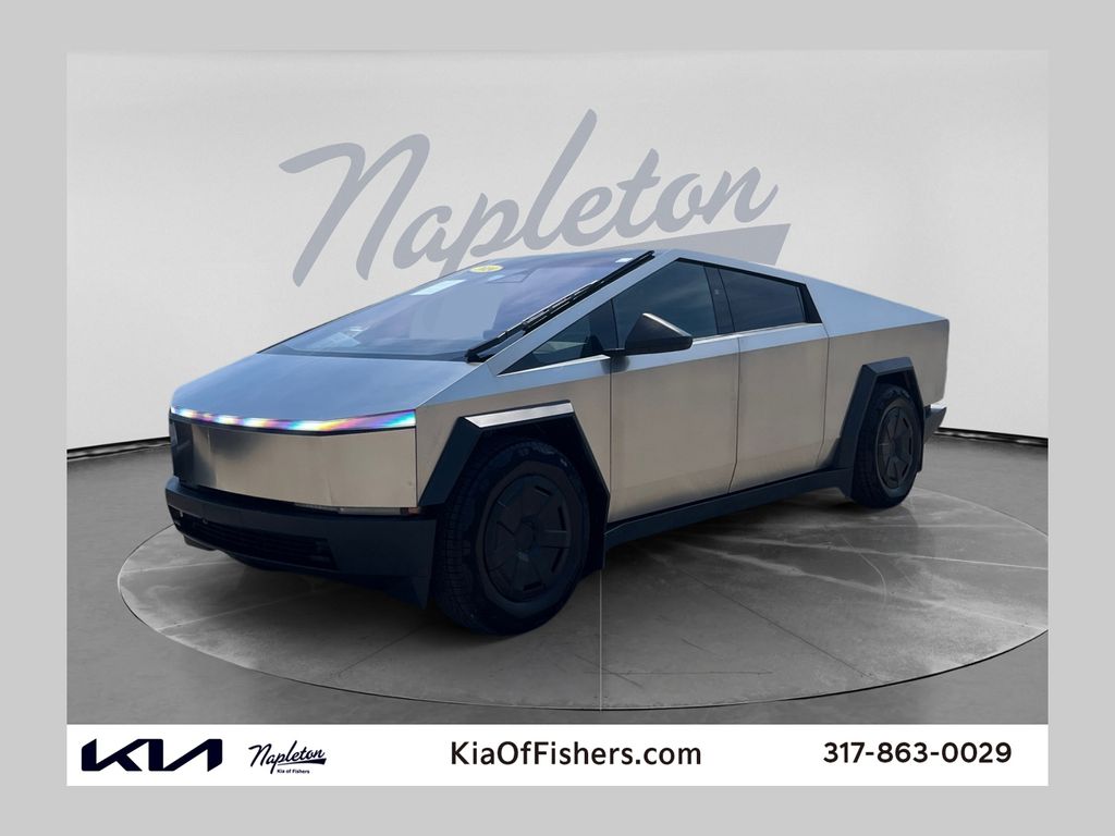 Silver 2024 Tesla Cybertruck Cyberbeast Crew Cab AWD Pickup Truck All-Wheel Drive 1-Speed Automatic