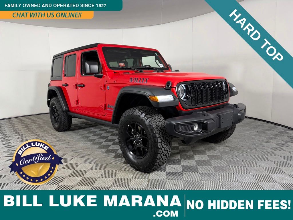 Firecracker Red Clearcoat 2025 Jeep Wrangler 4xe Willys 4WD SUV / Crossover Four-Wheel Drive 8-Speed Automatic