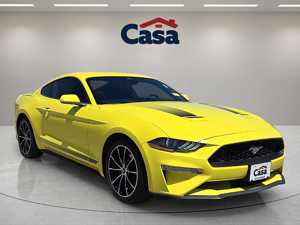 Yellow 2021 Ford Mustang EcoBoost Coupe RWD Coupe Rear-Wheel Drive Automatic