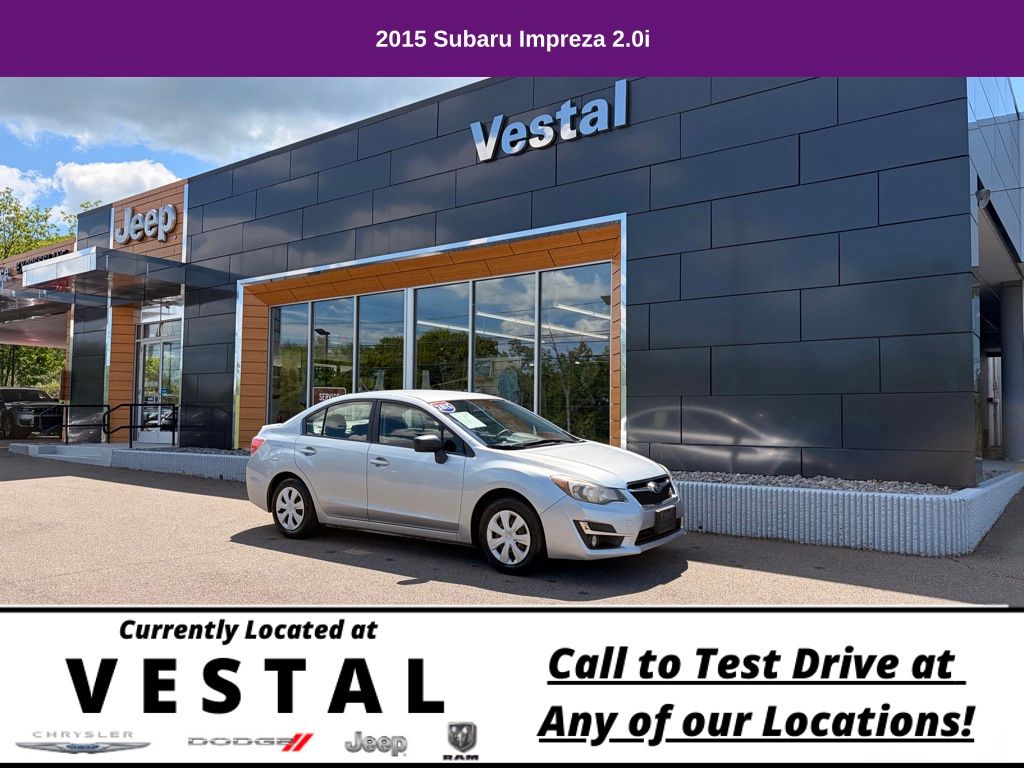 Ice Silver Metallic 2015 Subaru Impreza 2.0i Sedan All-Wheel Drive 5-Speed Manual