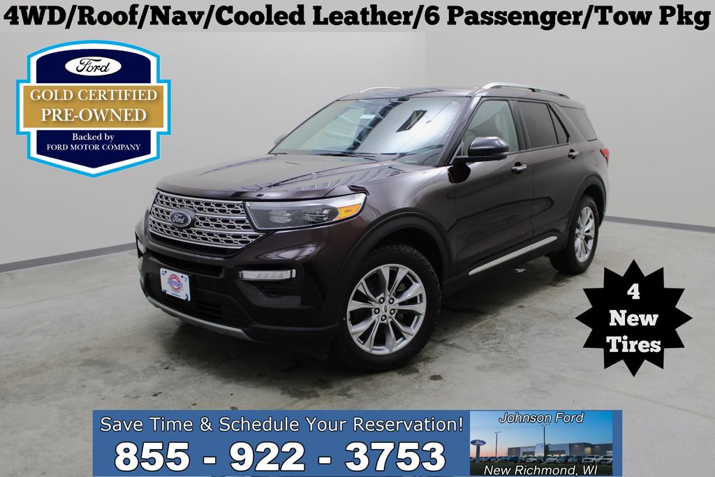 Jewel Red Metallic Tinted Clearcoat 2023 Ford Explorer Limited AWD SUV / Crossover All-Wheel Drive Automatic