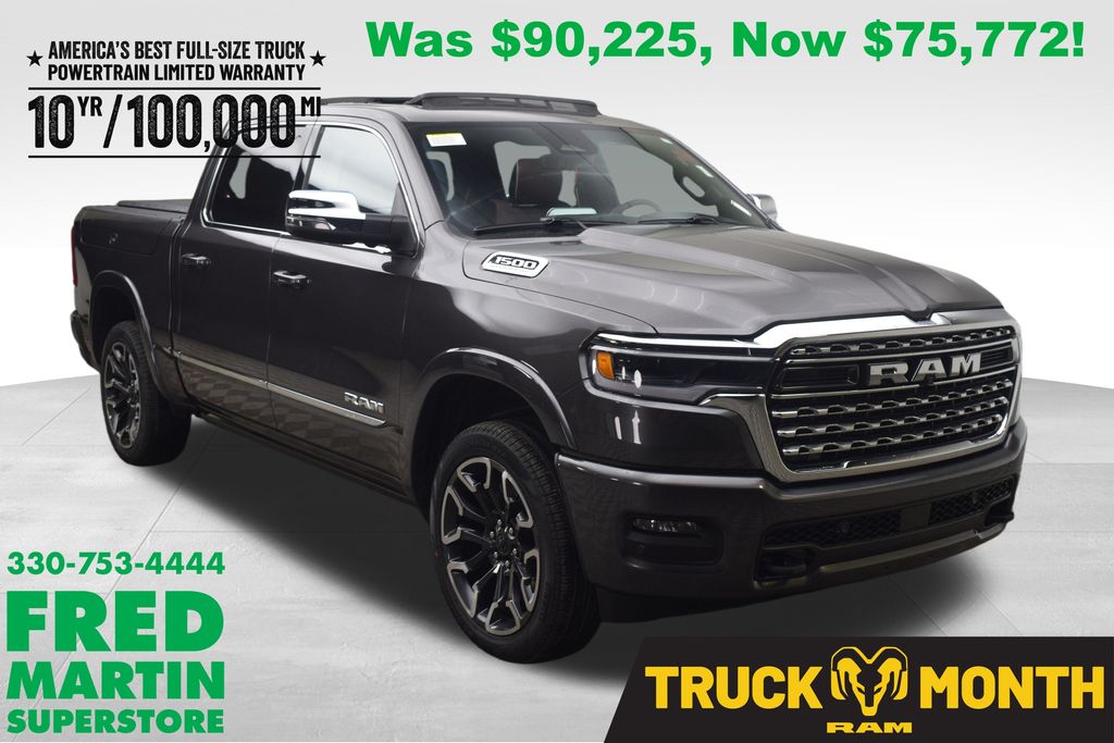 Gray (Granite Crystal Metallic Clearcoat) 2026 RAM 1500 Limited Crew Cab 4WD Pickup Truck Four-Wheel Drive 8-Speed Automatic