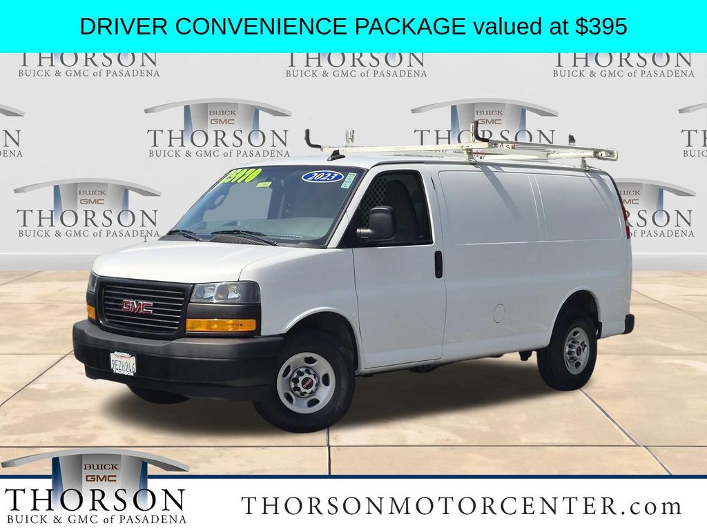 Summit White 2023 GMC Savana Cargo Van Rear-Wheel Drive 8-Speed Automatic Overdrive