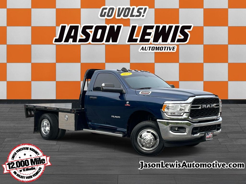Patriot Blue Pearlcoat 2022 RAM 3500 Chassis Pickup Truck Four-Wheel Drive 6-Speed Automatic