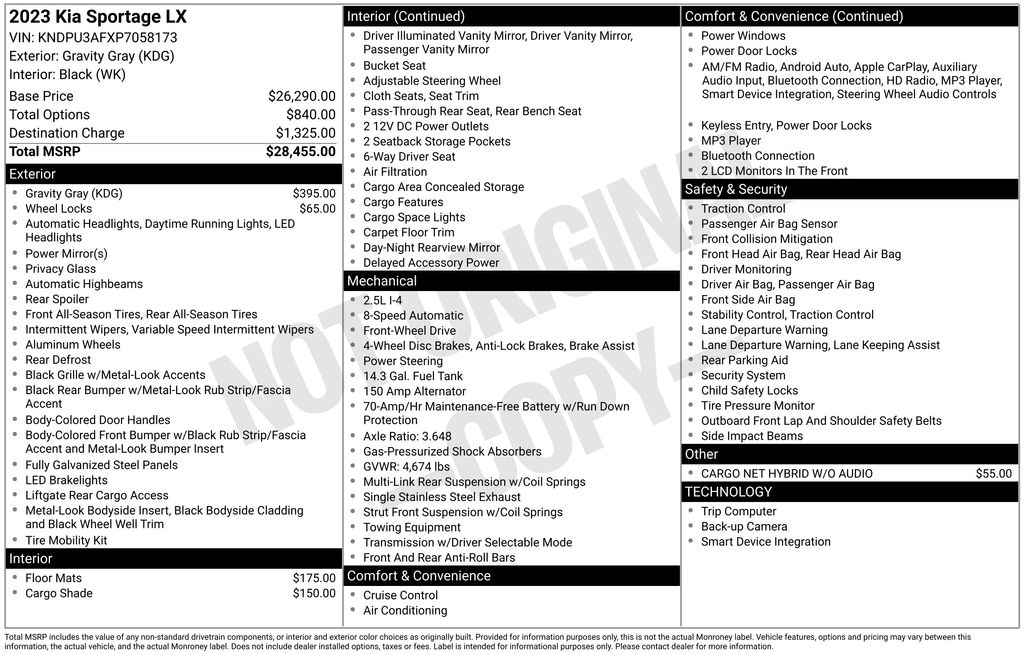 Used Car 2023 Kia Sportage  Lx For Sale Under $20,000 In Austin, Texas