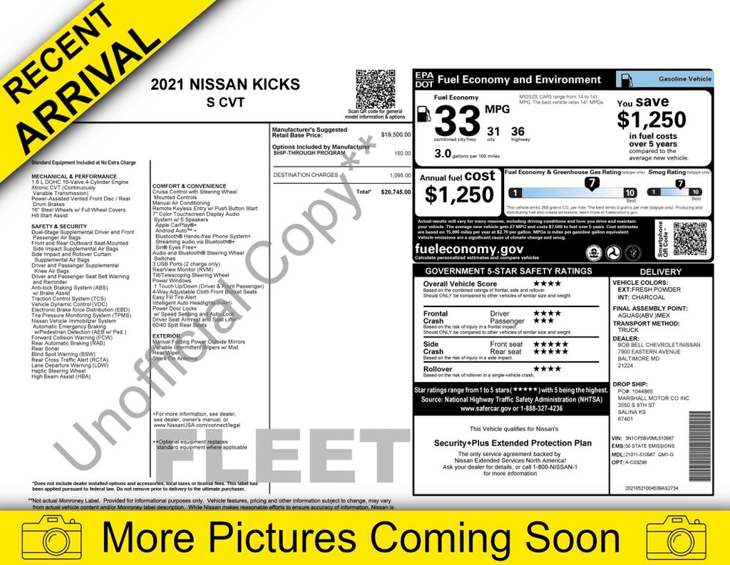 2021 Nissan Kicks S's photo