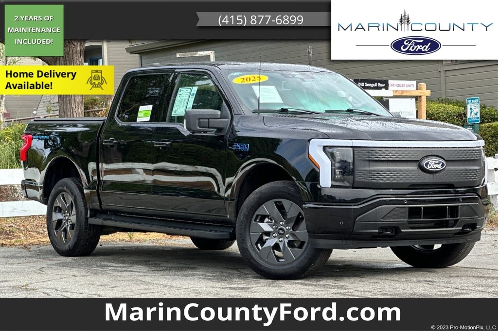 Agate Black Metallic 2025 Ford F-150 Lightning Flash SuperCrew AWD Pickup Truck All-Wheel Drive Automatic