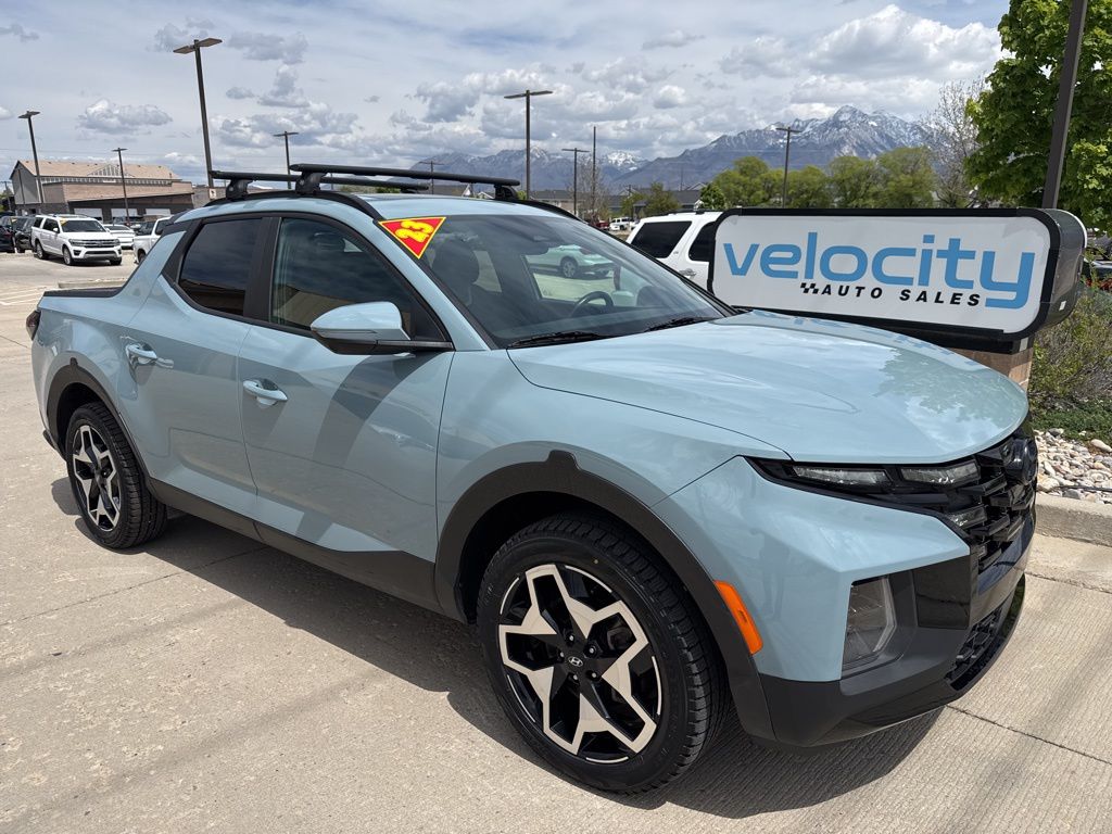 Blue / Stone 2023 Hyundai Santa Cruz Limited Crew Cab AWD Pickup Truck All-Wheel Drive Automatic