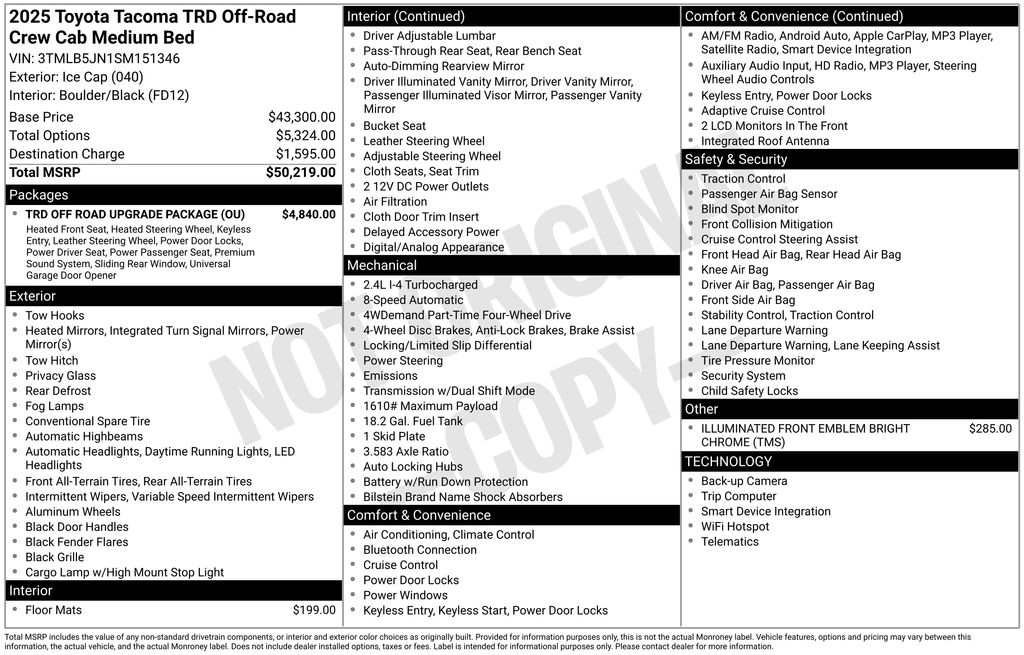 2025 Toyota Tacoma TRD Off Road