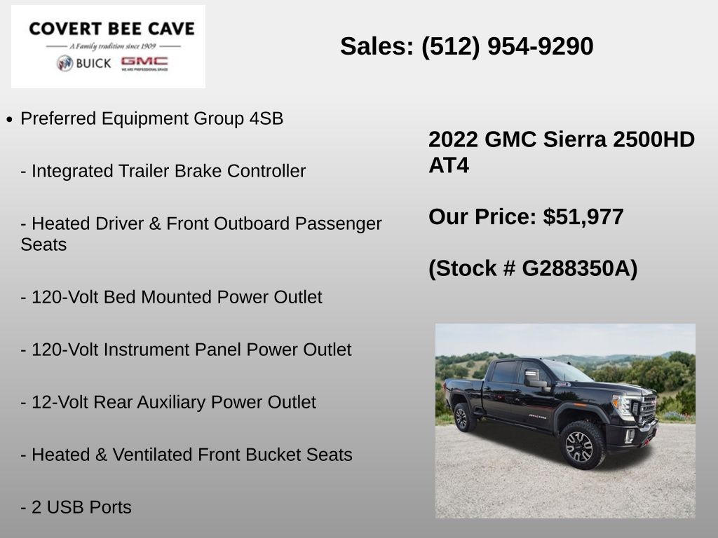 Used Car 2022 Gmc Sierra 2500hd  At4 For Sale Under $60,000 In Austin, Texas