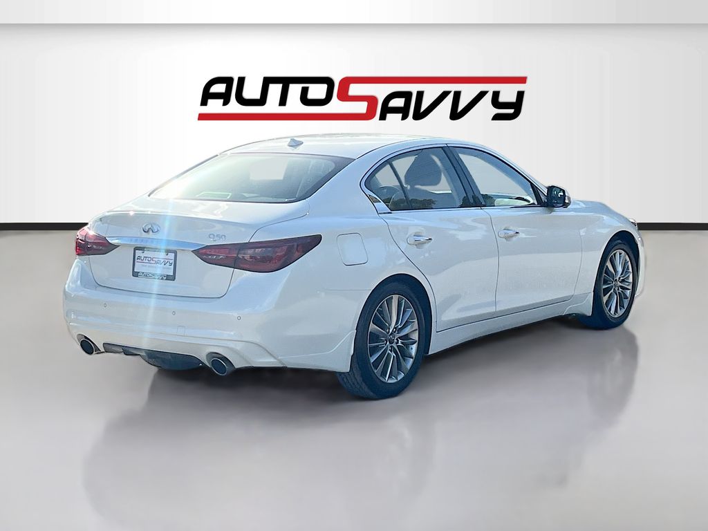 2024 INFINITI Q50 LUXE White at AutoSavvy Houston Southwest
