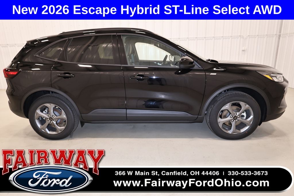 Agate Black Metallic 2026 Ford Escape Hybrid ST-Line Select AWD SUV / Crossover All-Wheel Drive Continuously Variable Transmission