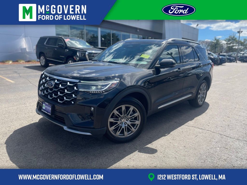 Agate Black Metallic 2025 Ford Explorer Platinum AWD SUV / Crossover All-Wheel Drive Automatic