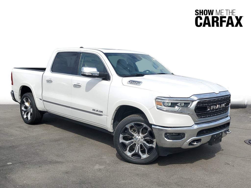 Ivory White Tri-Coat Pearlcoat 2019 RAM 1500 Limited Crew Cab 4WD Pickup Truck Four-Wheel Drive 8-Speed Automatic