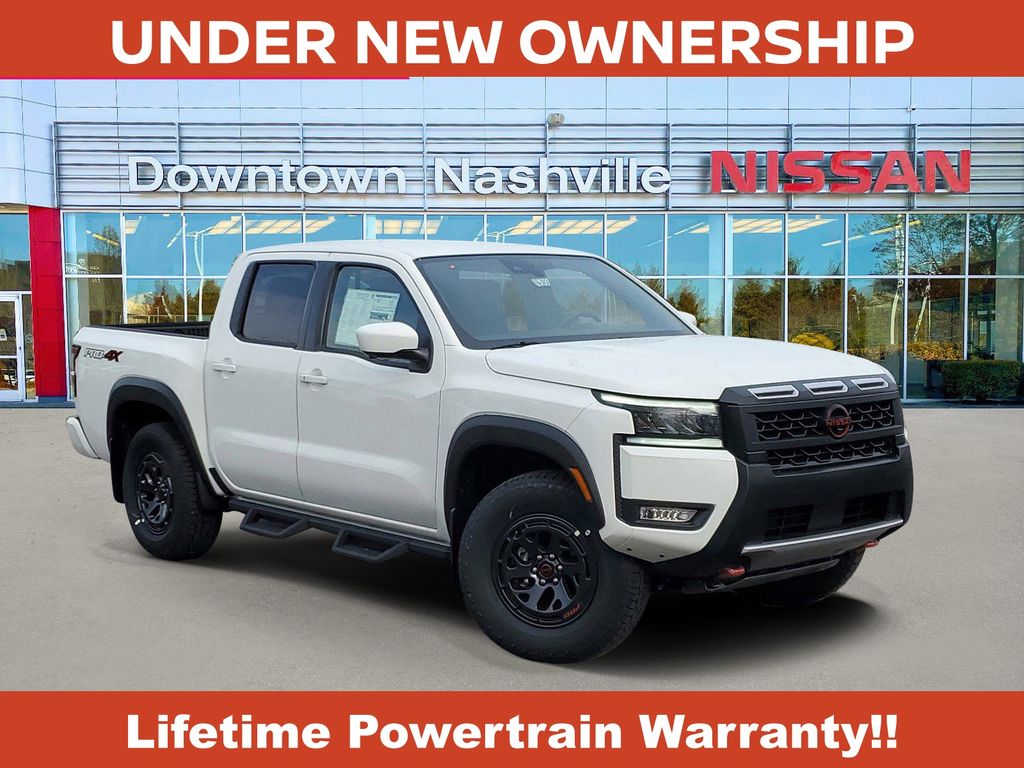 Glacier White 2026 Nissan Frontier PRO-4X Crew Cab 4WD Pickup Truck Four-Wheel Drive 9-Speed Automatic Overdrive