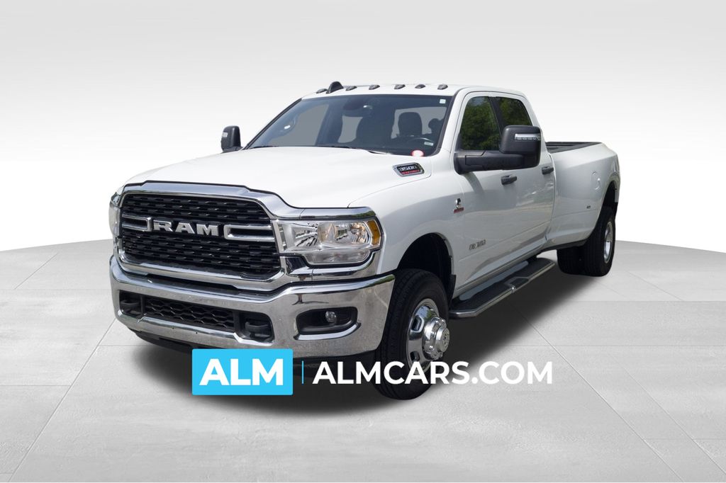 Bright White Clearcoat 2024 RAM 3500 Big Horn Crew Cab LB DRW 4WD Pickup Truck Four-Wheel Drive 6-Speed Automatic