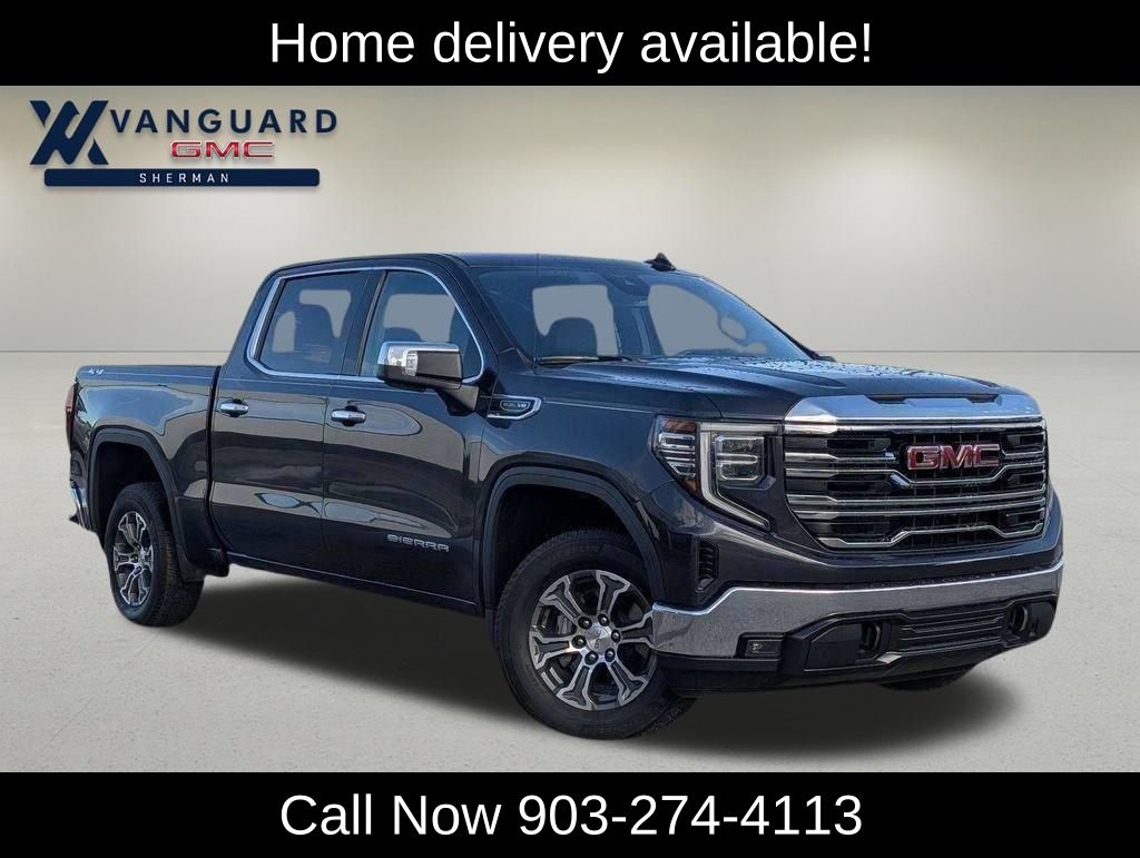 Titanium Rush Metallic 2024 GMC Sierra 1500 SLT Crew Cab 4WD Pickup Truck Four-Wheel Drive Automatic