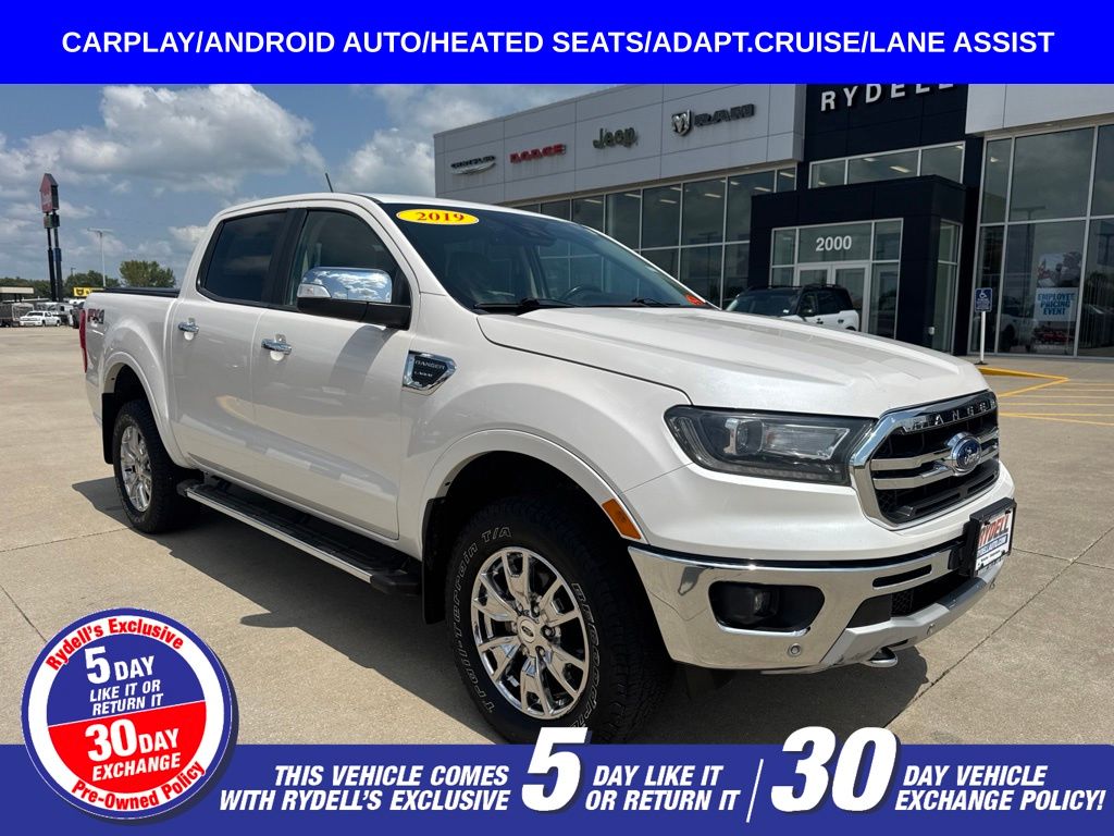 White Platinum Clearcoat 2019 Ford Ranger Pickup Truck Four-Wheel Drive Automatic
