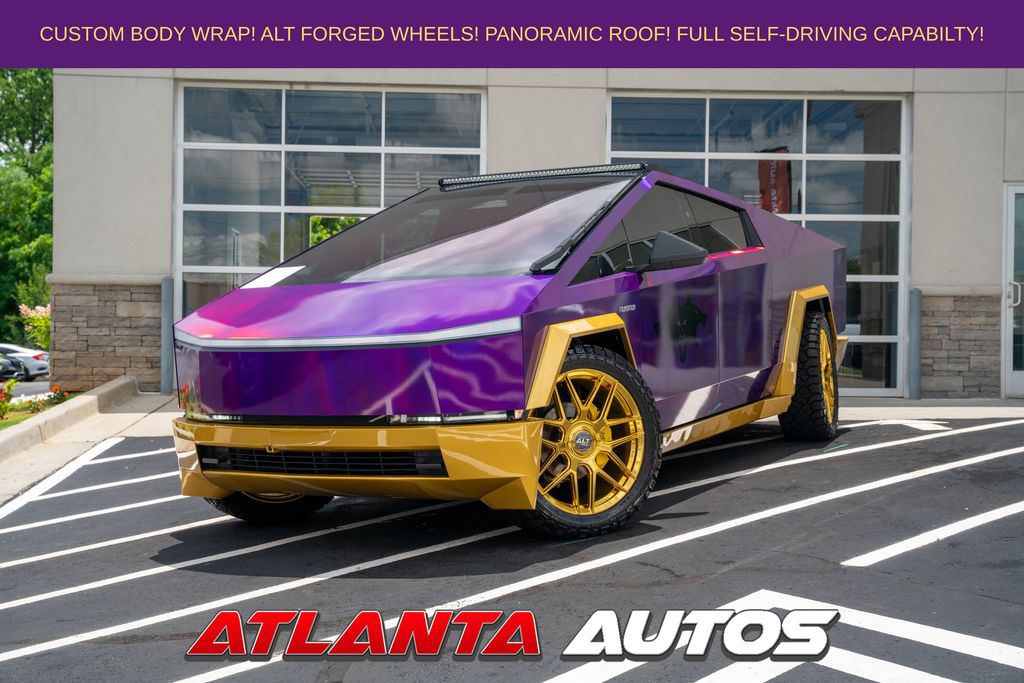 Purple 2024 Tesla Cybertruck Cyberbeast Crew Cab AWD Pickup Truck All-Wheel Drive 1-Speed Automatic