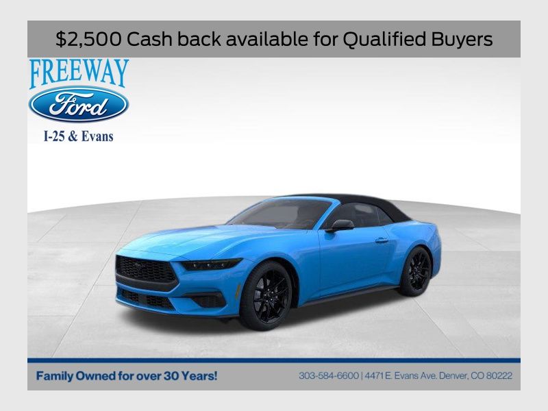 Grabber Blue Metallic 2025 Ford Mustang EcoBoost Convertible RWD Convertible Rear-Wheel Drive Automatic