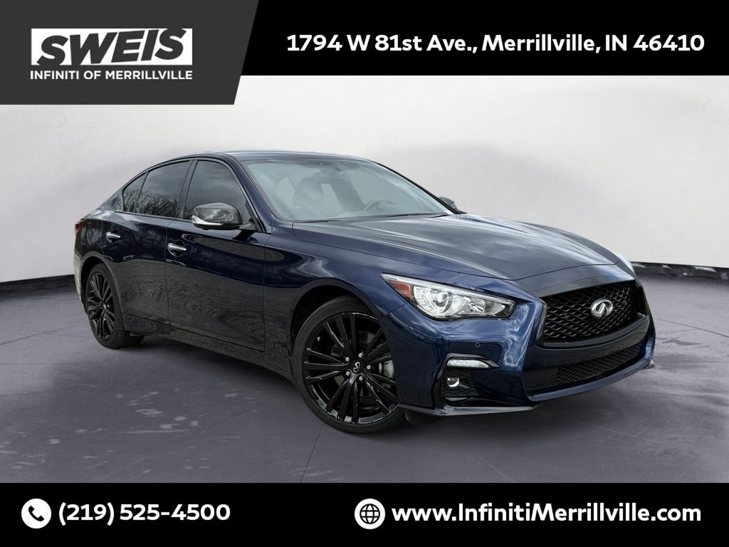 Grand Blue 2024 INFINITI Q50 Sensory AWD Sedan All-Wheel Drive 7-Speed Automatic Overdrive