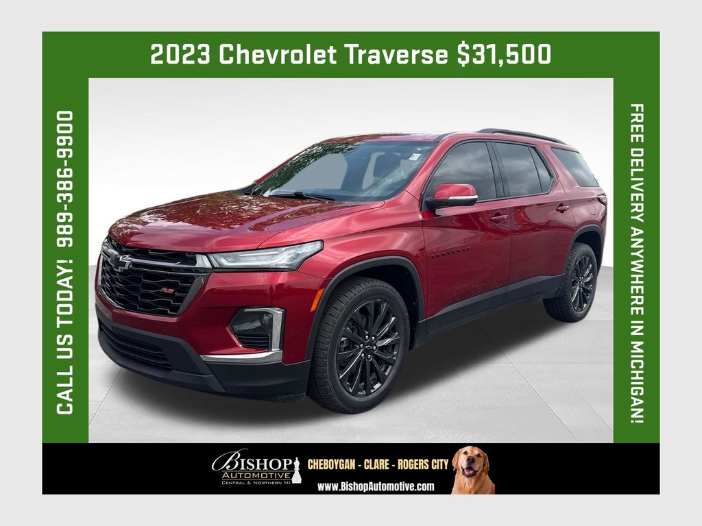 Radiant Red Tintcoat 2023 Chevrolet Traverse SUV / Crossover Four-Wheel Drive 9-Speed Automatic