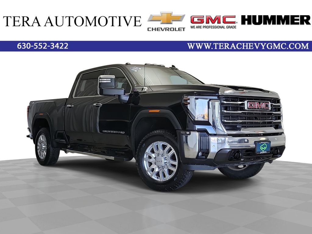 Onyx Black 2024 GMC Sierra 2500HD SLT Crew Cab 4WD Pickup Truck Four-Wheel Drive Automatic
