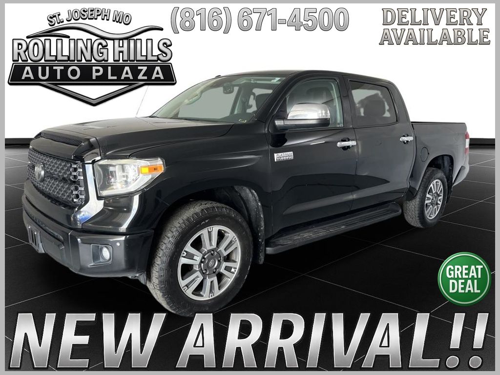 Midnight Black 2019 Toyota Tundra Platinum CrewMax 5.7L 4WD Pickup Truck Four-Wheel Drive 6-Speed Automatic