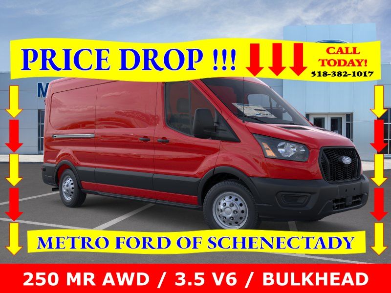 Race Red 2026 Ford Transit Cargo 250 Medium Roof LB AWD Van All-Wheel Drive