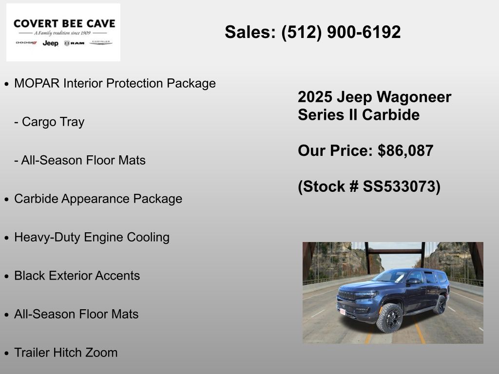 New Car 2025 Jeep Wagoneer  Series Ii For Sale Under $90,000 In Austin, Texas