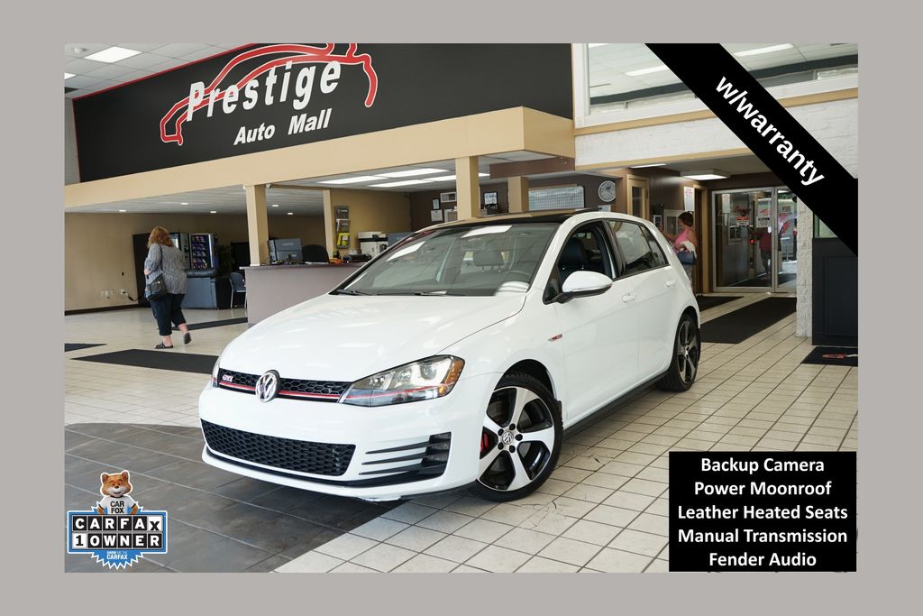 Pure White 2017 Volkswagen Golf GTI Hatchback Front-Wheel Drive 6-Speed Manual