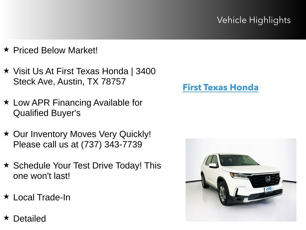 Used Car 2023 Honda Pilot  Ex-l For Sale Under $40,000 In Austin, Texas