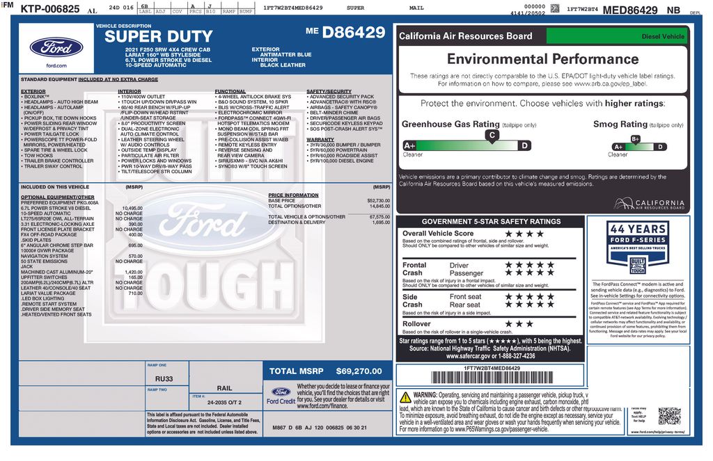 Certified Used 2021 Blue Ford Lariat image 5