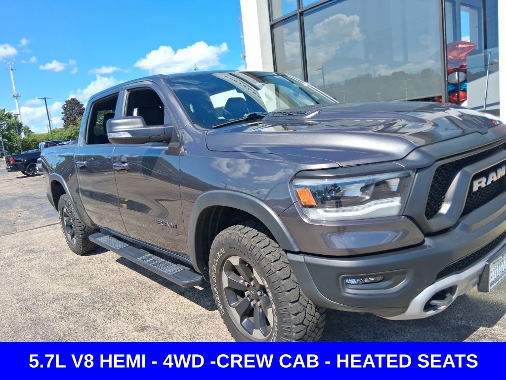 Crystal Metallic 2020 RAM 1500 Rebel Crew Cab 4WD Pickup Truck Four-Wheel Drive 8-Speed Automatic