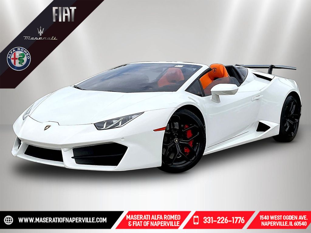 White 2019 Lamborghini Huracan LP 580-2 Spyder Convertible RWD Convertible Rear-Wheel Drive 7-Speed Manual