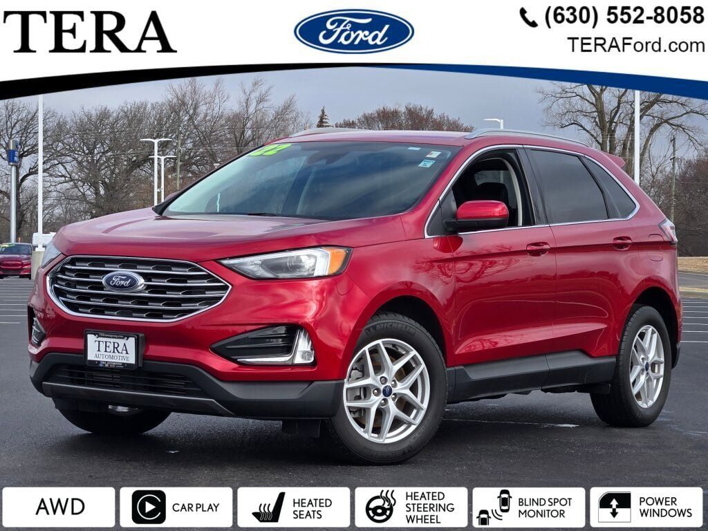 Red Metallic 2022 Ford Edge SEL AWD SUV / Crossover All-Wheel Drive 8-Speed Automatic