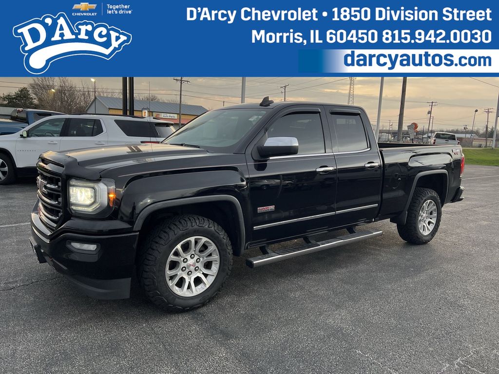 Onyx Black 2016 GMC Sierra 1500 SLE Double Cab 4WD Pickup Truck Four-Wheel Drive 6-Speed Automatic Overdrive