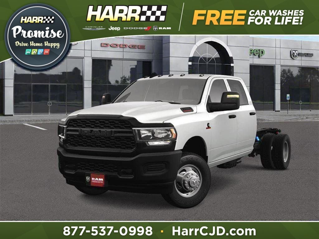 Bright White Clearcoat 2024 RAM 3500 Chassis Tradesman Crew Cab LB DRW 4WD Pickup Truck Four-Wheel Drive 6-Speed Automatic