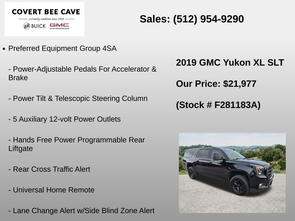 Used Car 2019 Gmc Yukon Xl  Slt For Sale Under $25,000 In Austin, Texas
