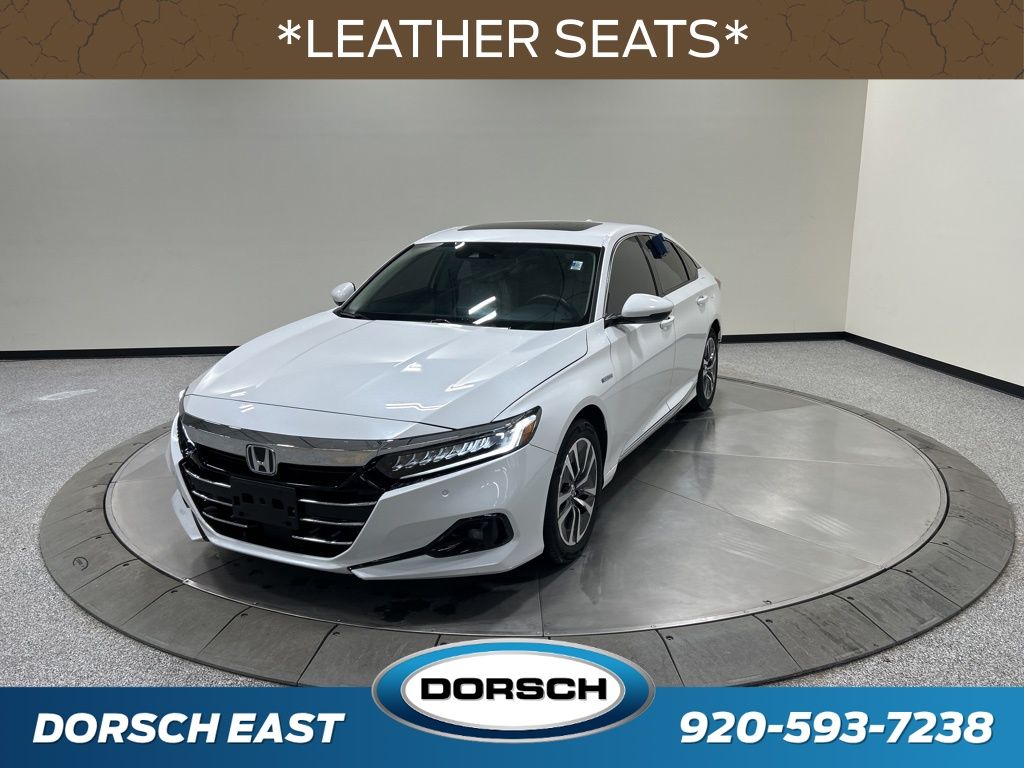 Platinum White Pearl 2022 Honda Accord Hybrid EX-L FWD Sedan Front-Wheel Drive Continuously Variable Transmission
