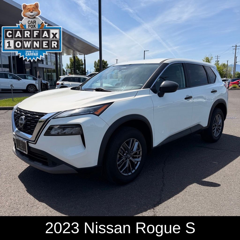 Glacier White 2023 Nissan Rogue S AWD SUV / Crossover All-Wheel Drive Continuously Variable Transmission