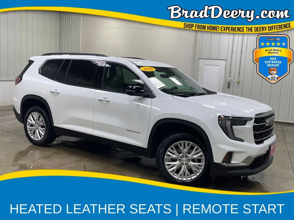 Summit White 2026 GMC Acadia SUV / Crossover Front-Wheel Drive 8-Speed Automatic