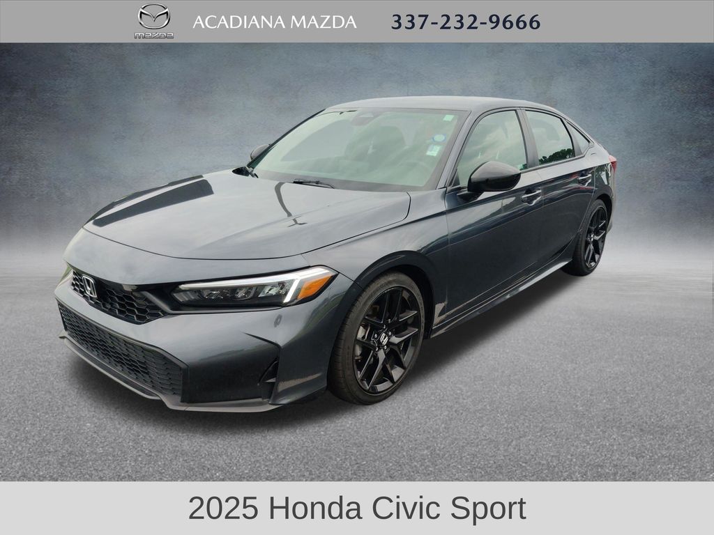 Gray 2025 Honda Civic Sedan Front-Wheel Drive Continuously Variable Transmission