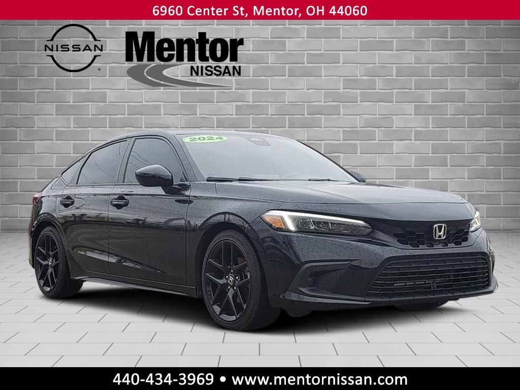 Crystal Black Pearl 2024 Honda Civic Hatchback Sport FWD Hatchback Front-Wheel Drive 7-Speed CVT