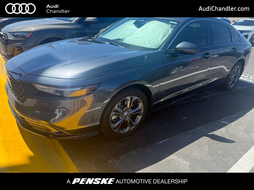 Gray 2024 Honda Accord Hybrid EX-L FWD Sedan Front-Wheel Drive Continuously Variable Transmission