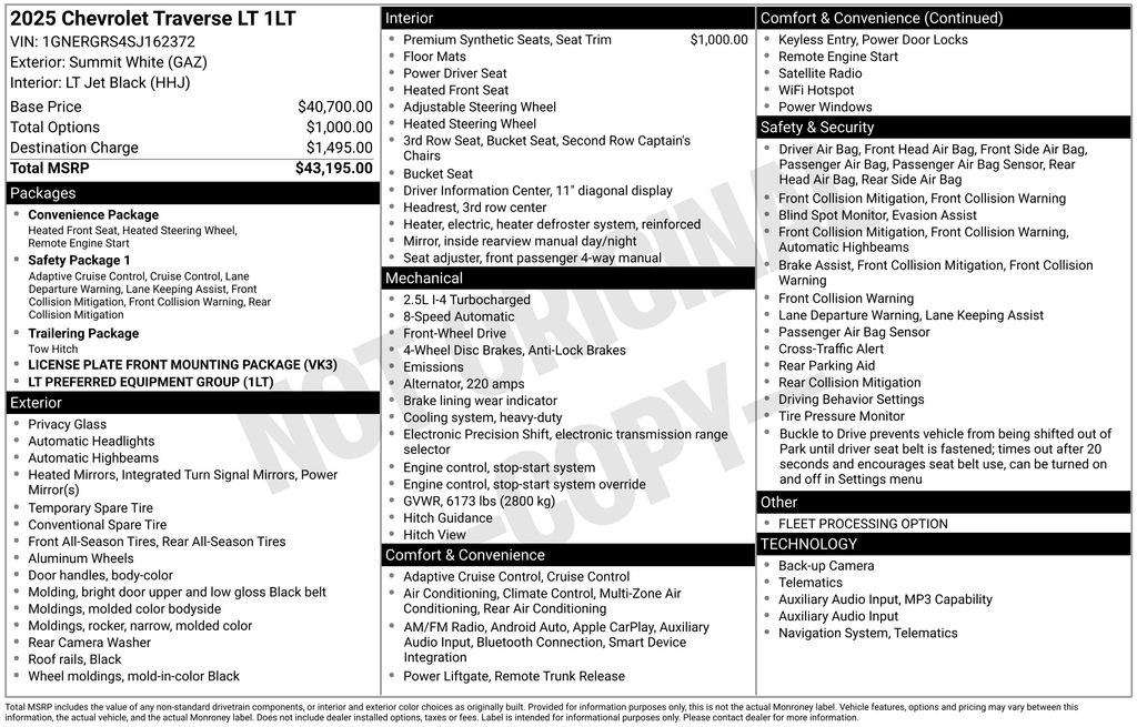 2025 Chevrolet Traverse LT White at Bob Mills Chevrolet